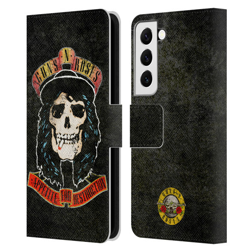 Guns N' Roses Vintage Stradlin Leather Book Wallet Case Cover For Samsung Galaxy S22 5G