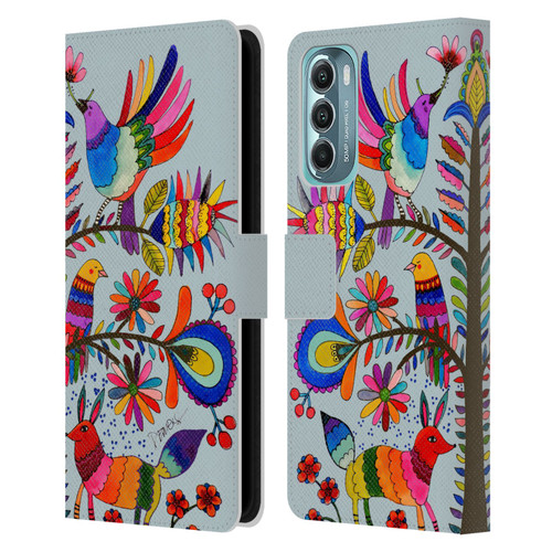Sylvie Demers Floral Otomi Colors Leather Book Wallet Case Cover For Motorola Moto G Stylus 5G (2022)