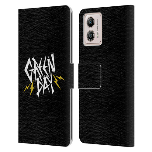 Green Day Graphics Bolts Leather Book Wallet Case Cover For Motorola Moto G53 5G