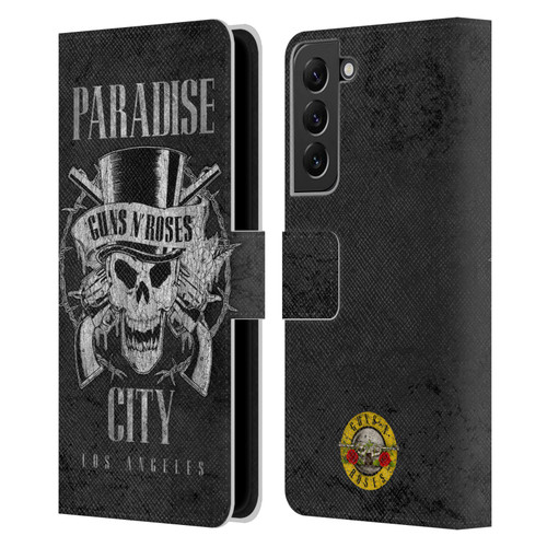 Guns N' Roses Vintage Paradise City Leather Book Wallet Case Cover For Samsung Galaxy S22+ 5G