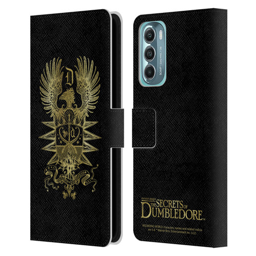 Fantastic Beasts: Secrets of Dumbledore Graphics Dumbledore's Crest Leather Book Wallet Case Cover For Motorola Moto G Stylus 5G (2022)