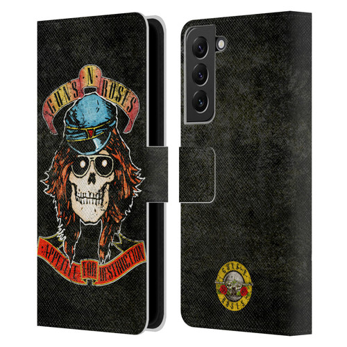 Guns N' Roses Vintage Rose Leather Book Wallet Case Cover For Samsung Galaxy S22+ 5G