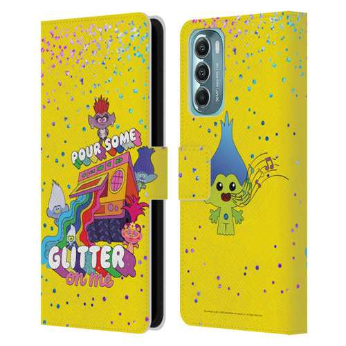 Trolls World Tour Key Art Glitter Print Leather Book Wallet Case Cover For Motorola Moto G Stylus 5G (2022)