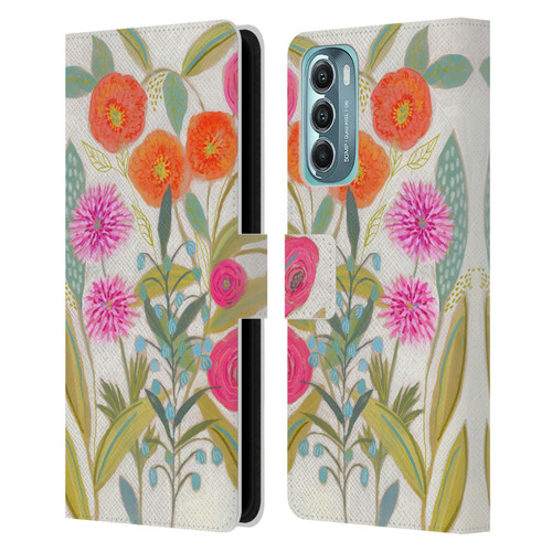 Suzanne Allard Floral Art Joyful Garden Plants Leather Book Wallet Case Cover For Motorola Moto G Stylus 5G (2022)