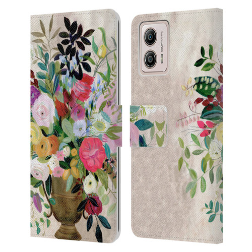 Suzanne Allard Floral Art Beauty Enthroned Leather Book Wallet Case Cover For Motorola Moto G53 5G