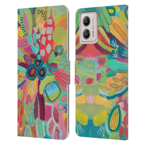 Suzanne Allard Floral Art Dancing In The Garden Leather Book Wallet Case Cover For Motorola Moto G53 5G