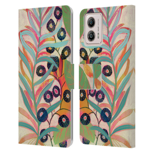 Suzanne Allard Floral Art Joyful Garden Flower Leather Book Wallet Case Cover For Motorola Moto G53 5G