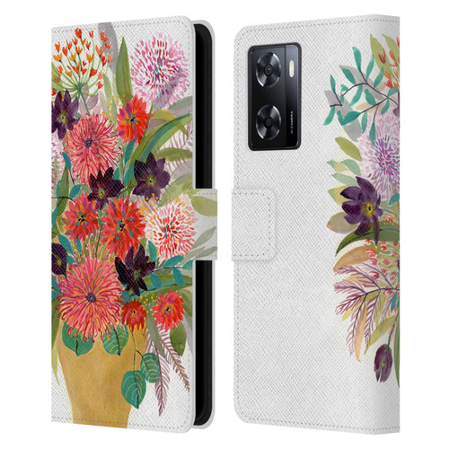 Suzanne Allard Floral Art Celebration Leather Book Wallet Case Cover For OPPO A57s