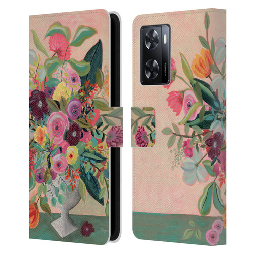 Suzanne Allard Floral Art Floral Centerpiece Leather Book Wallet Case Cover For OPPO A57s