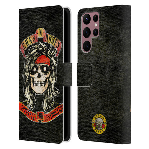 Guns N' Roses Vintage McKagan Leather Book Wallet Case Cover For Samsung Galaxy S22 Ultra 5G