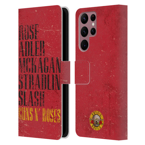 Guns N' Roses Vintage Names Leather Book Wallet Case Cover For Samsung Galaxy S22 Ultra 5G