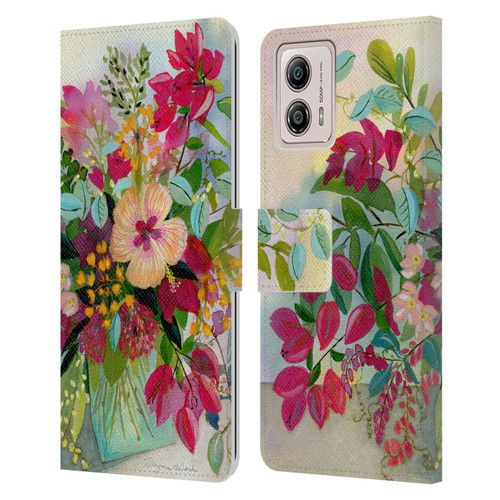 Suzanne Allard Floral Graphics Flamands Leather Book Wallet Case Cover For Motorola Moto G53 5G