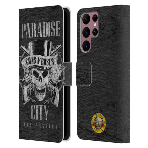 Guns N' Roses Vintage Paradise City Leather Book Wallet Case Cover For Samsung Galaxy S22 Ultra 5G