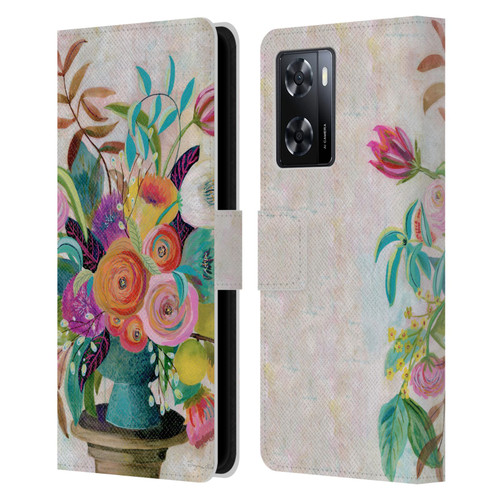 Suzanne Allard Floral Graphics Charleston Glory Leather Book Wallet Case Cover For OPPO A57s