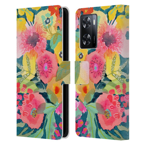 Suzanne Allard Floral Graphics Delightful Leather Book Wallet Case Cover For OPPO A57s