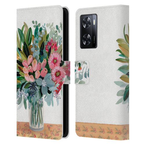 Suzanne Allard Floral Graphics Magnolia Surrender Leather Book Wallet Case Cover For OPPO A57s