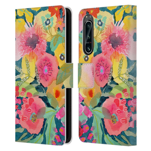 Suzanne Allard Floral Graphics Delightful Leather Book Wallet Case Cover For Sony Xperia 5 IV