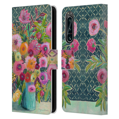 Suzanne Allard Floral Graphics Hope Springs Leather Book Wallet Case Cover For Sony Xperia 5 IV