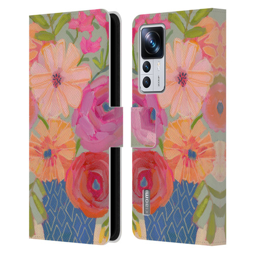 Suzanne Allard Floral Graphics Blue Diamond Leather Book Wallet Case Cover For Xiaomi 12T Pro