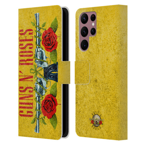 Guns N' Roses Vintage Pistols Leather Book Wallet Case Cover For Samsung Galaxy S22 Ultra 5G