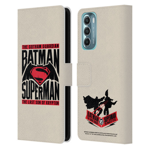 Batman V Superman: Dawn of Justice Graphics Typography Leather Book Wallet Case Cover For Motorola Moto G Stylus 5G (2022)