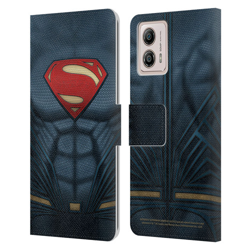 Batman V Superman: Dawn of Justice Graphics Superman Costume Leather Book Wallet Case Cover For Motorola Moto G53 5G