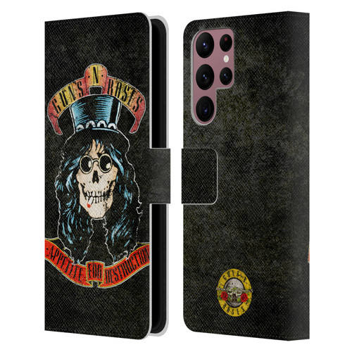 Guns N' Roses Vintage Slash Leather Book Wallet Case Cover For Samsung Galaxy S22 Ultra 5G