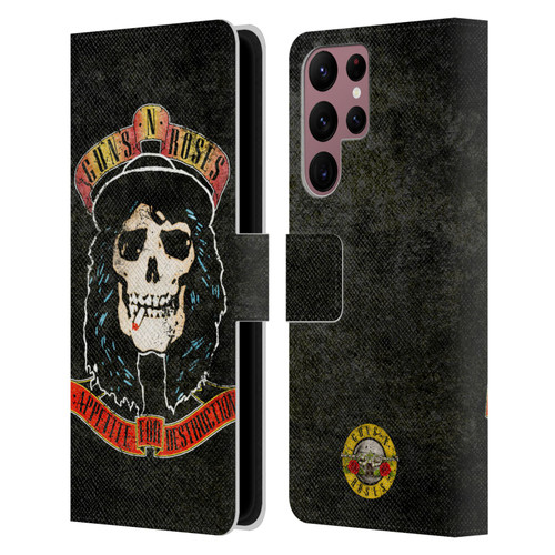 Guns N' Roses Vintage Stradlin Leather Book Wallet Case Cover For Samsung Galaxy S22 Ultra 5G