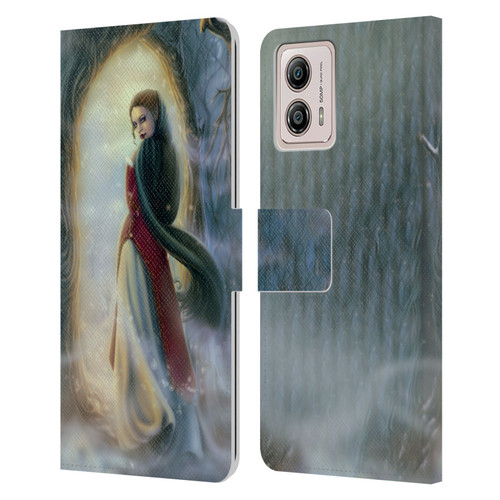 Tiffany "Tito" Toland-Scott Christmas Art Elf Woman In Snowy Forest Leather Book Wallet Case Cover For Motorola Moto G53 5G