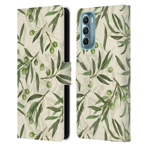 Katerina Kirilova Fruits & Foliage Patterns Olive Branches Leather Book Wallet Case Cover For Motorola Moto G Stylus 5G (2022)