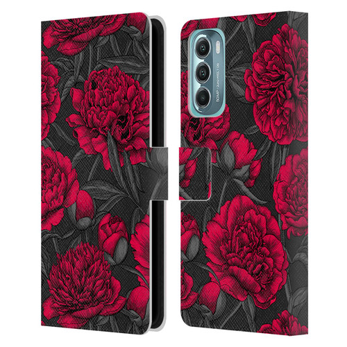 Katerina Kirilova Floral Patterns Night Peony Garden Leather Book Wallet Case Cover For Motorola Moto G Stylus 5G (2022)