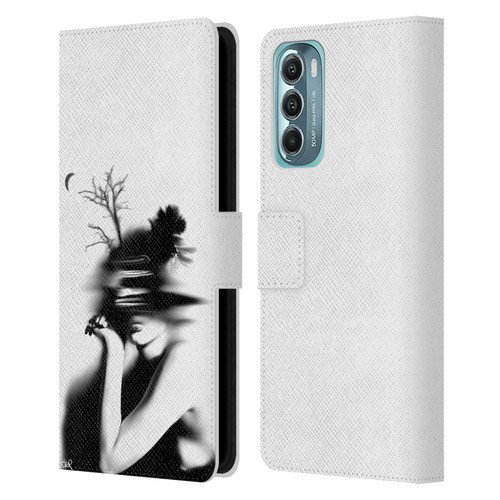 LouiJoverArt Black And White The Mystery Of Never Leather Book Wallet Case Cover For Motorola Moto G Stylus 5G (2022)