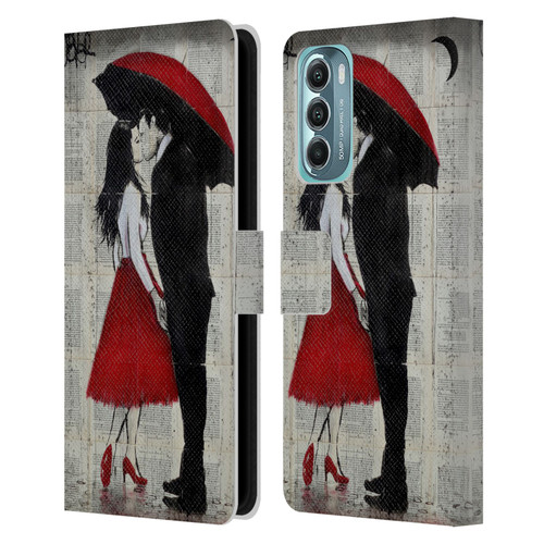 LouiJoverArt Red Ink A New Kiss Leather Book Wallet Case Cover For Motorola Moto G Stylus 5G (2022)