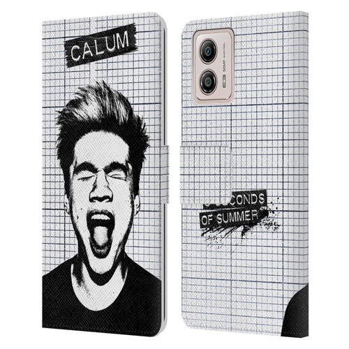 5 Seconds of Summer Solos Grained Calum Leather Book Wallet Case Cover For Motorola Moto G53 5G