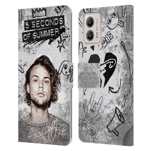 5 Seconds of Summer Solos Vandal Ashton Leather Book Wallet Case Cover For Motorola Moto G53 5G