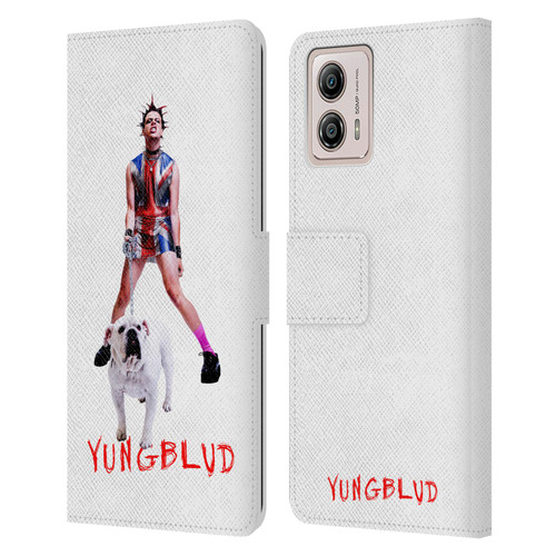 Yungblud Graphics Strawberry Lipstick Leather Book Wallet Case Cover For Motorola Moto G53 5G