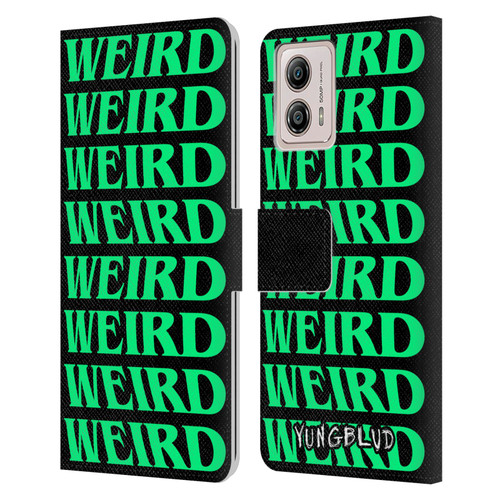 Yungblud Graphics Weird! Text Leather Book Wallet Case Cover For Motorola Moto G53 5G