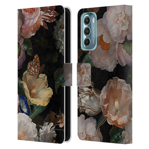 UtArt Antique Flowers Botanical Beauty Leather Book Wallet Case Cover For Motorola Moto G Stylus 5G (2022)