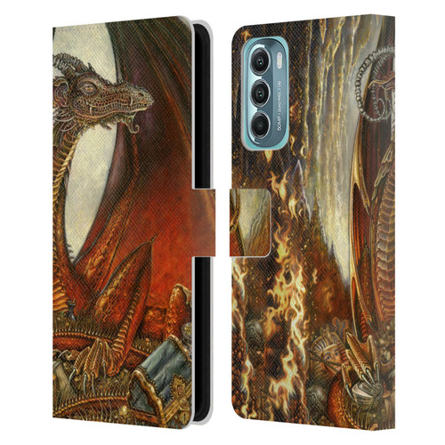 Myles Pinkney Mythical Treasure Dragon Leather Book Wallet Case Cover For Motorola Moto G Stylus 5G (2022)