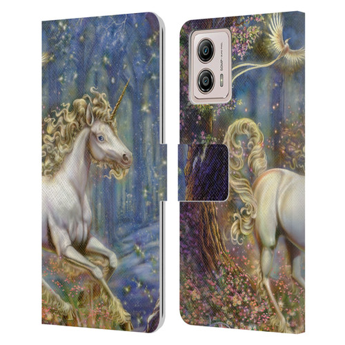 Myles Pinkney Mythical Unicorn Leather Book Wallet Case Cover For Motorola Moto G53 5G