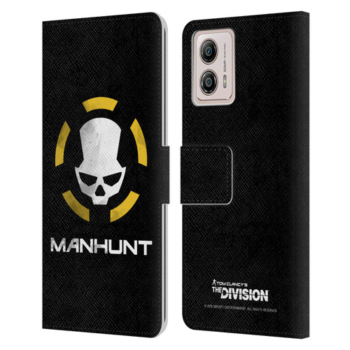 Tom Clancy's The Division Dark Zone Manhunt Logo Leather Book Wallet Case Cover For Motorola Moto G53 5G