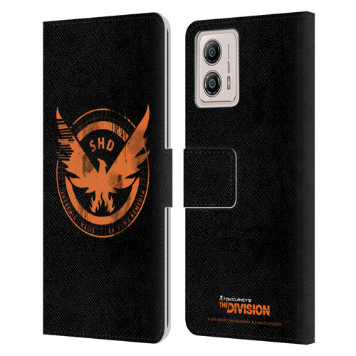 Tom Clancy's The Division Key Art Logo Black Leather Book Wallet Case Cover For Motorola Moto G53 5G