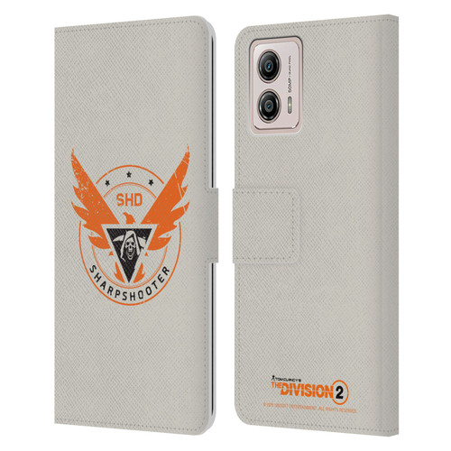 Tom Clancy's The Division 2 Logo Art Sharpshooter Leather Book Wallet Case Cover For Motorola Moto G53 5G