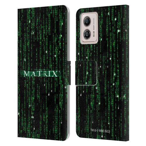 The Matrix Key Art Codes Leather Book Wallet Case Cover For Motorola Moto G53 5G