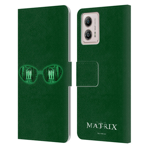 The Matrix Key Art Glass Leather Book Wallet Case Cover For Motorola Moto G53 5G