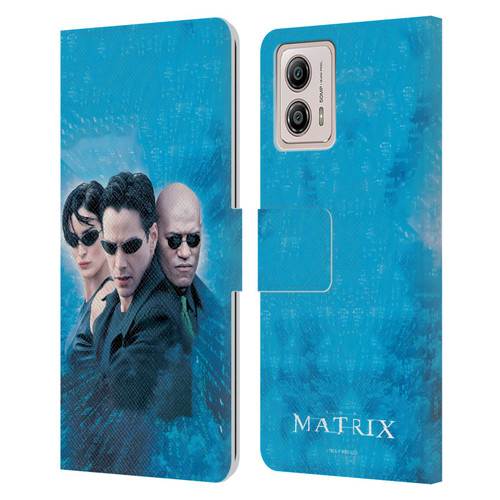 The Matrix Key Art Group 3 Leather Book Wallet Case Cover For Motorola Moto G53 5G