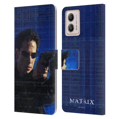 The Matrix Key Art Neo 1 Leather Book Wallet Case Cover For Motorola Moto G53 5G