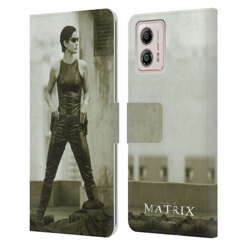 The Matrix Key Art Trinity Leather Book Wallet Case Cover For Motorola Moto G53 5G