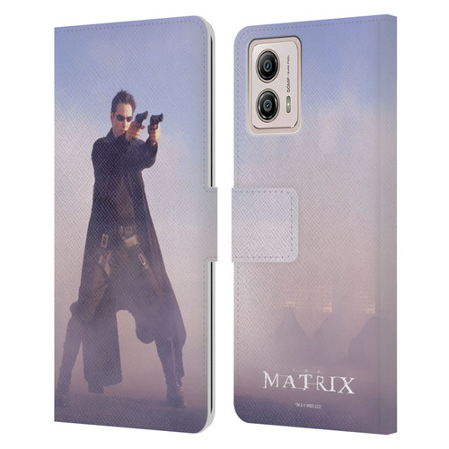 The Matrix Key Art Neo 2 Leather Book Wallet Case Cover For Motorola Moto G53 5G