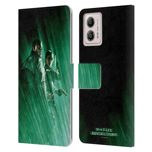 The Matrix Revolutions Key Art Morpheus Trinity Leather Book Wallet Case Cover For Motorola Moto G53 5G
